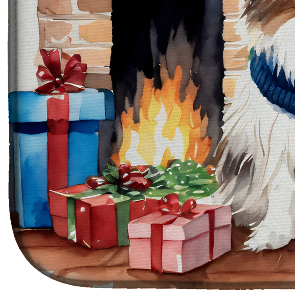 Sheltie Cozy Christmas Dish Drying Mat