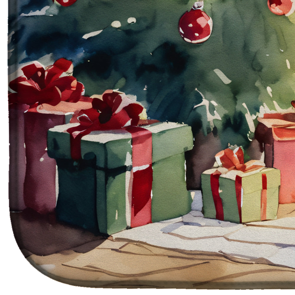 Shih Tzu Cozy Christmas Dish Drying Mat