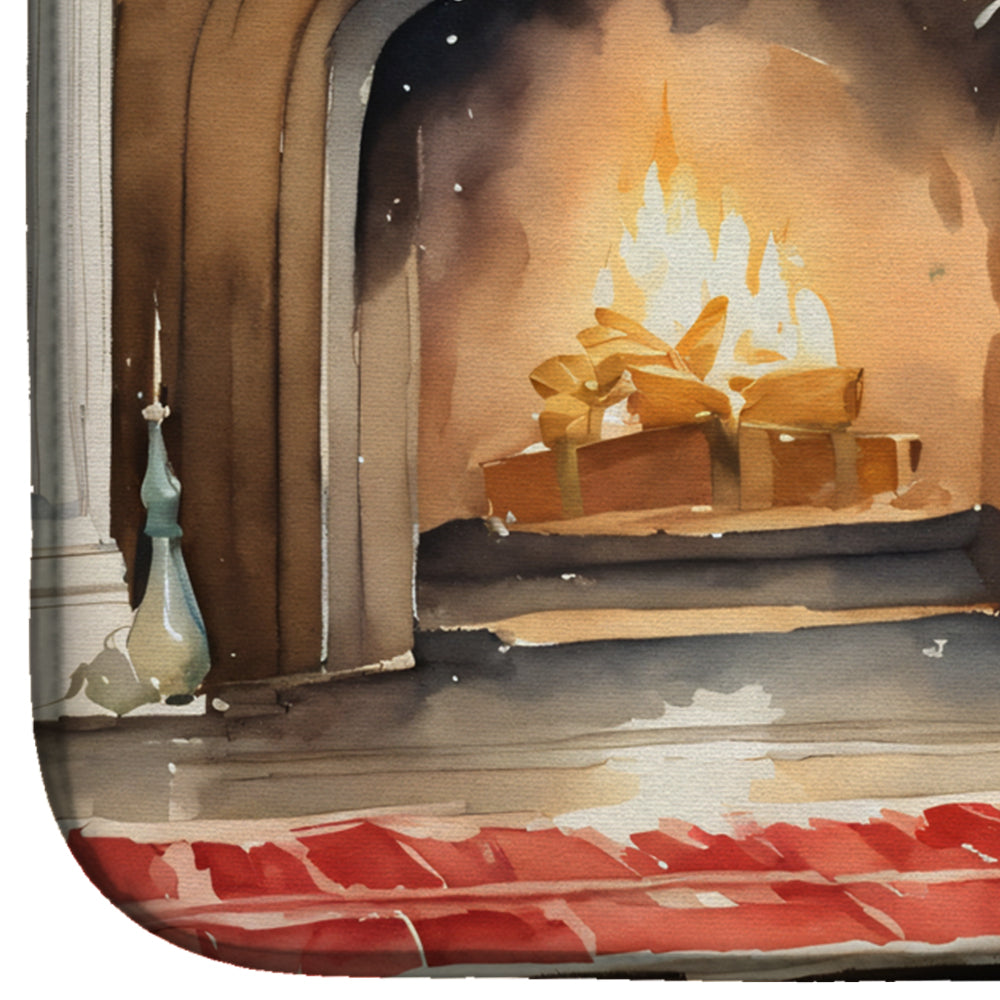 Silky Terrier Cozy Christmas Dish Drying Mat