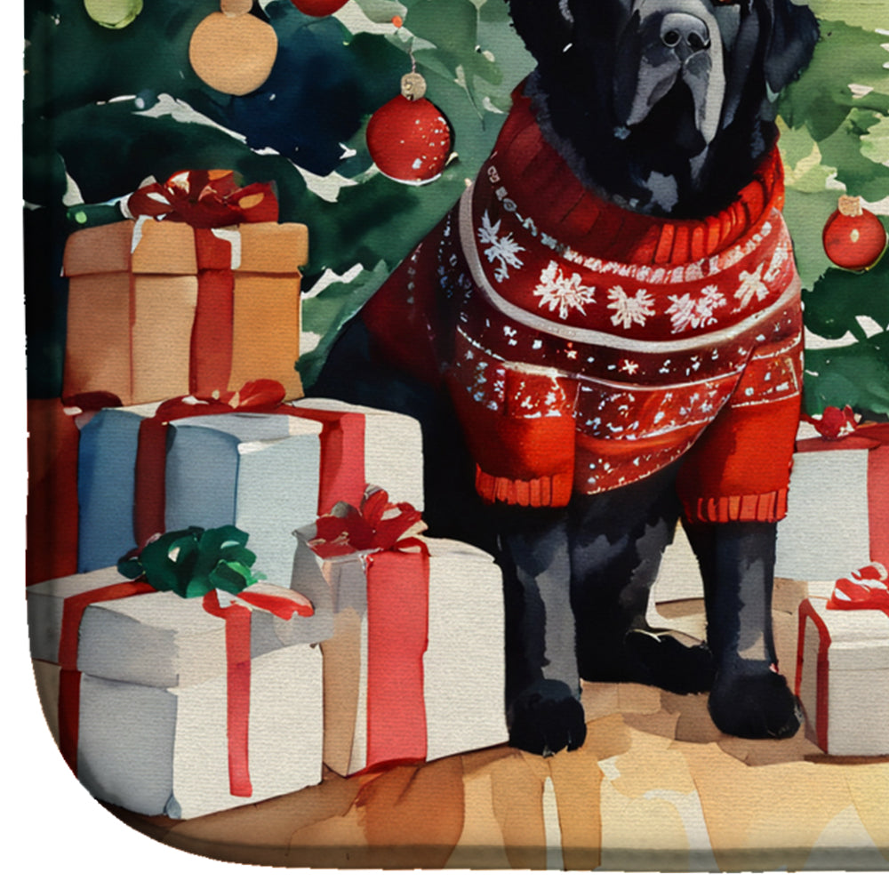 Tibetan Mastiff Cozy Christmas Dish Drying Mat