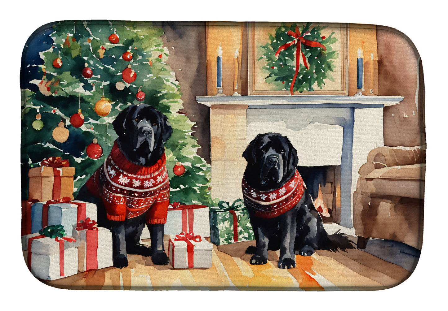 Buy this Tibetan Mastiff Cozy Christmas Dish Drying Mat