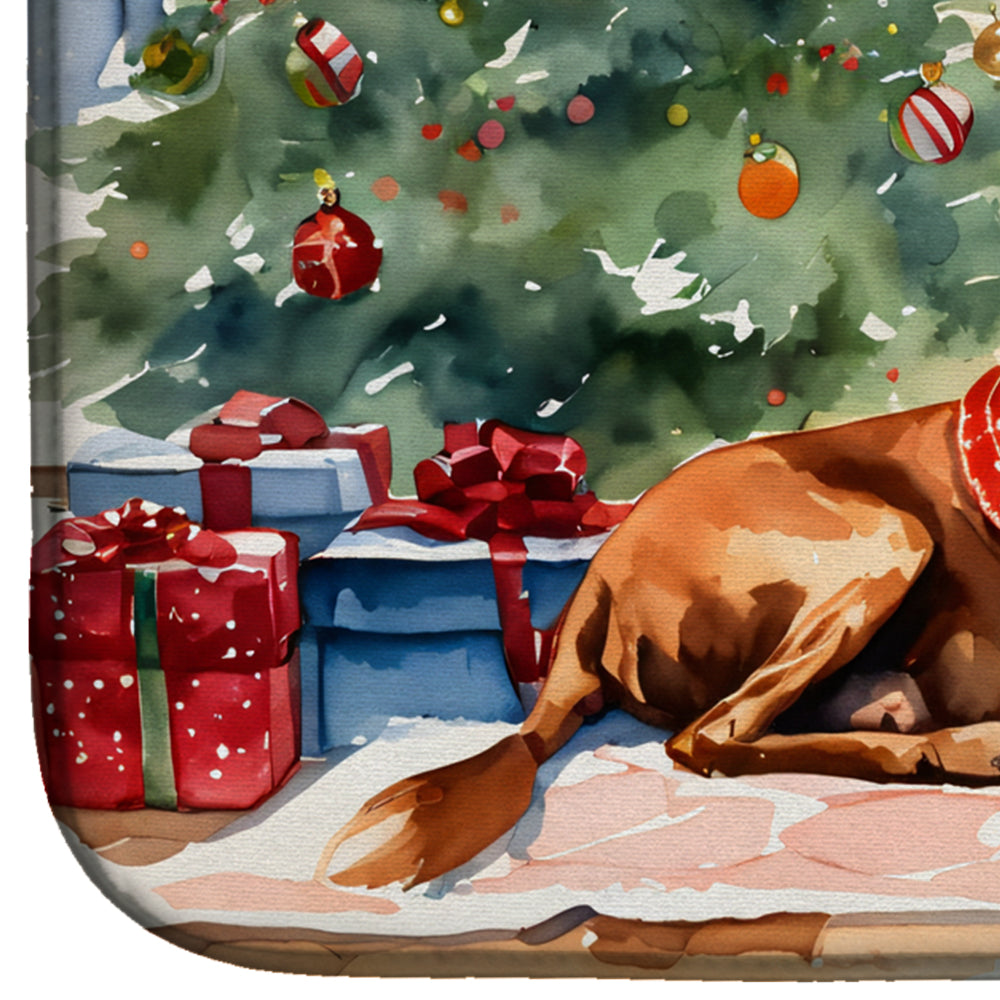 Vizsla Cozy Christmas Dish Drying Mat