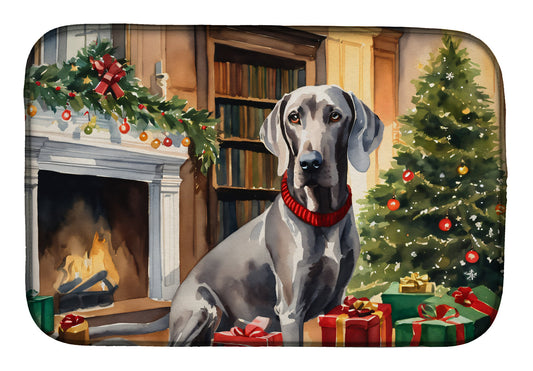Buy this Weimaraner Cozy Christmas Dish Drying Mat