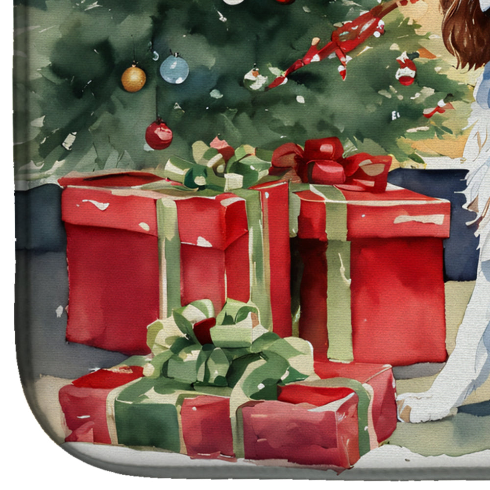 Welsh Springer Spaniel Cozy Christmas Dish Drying Mat