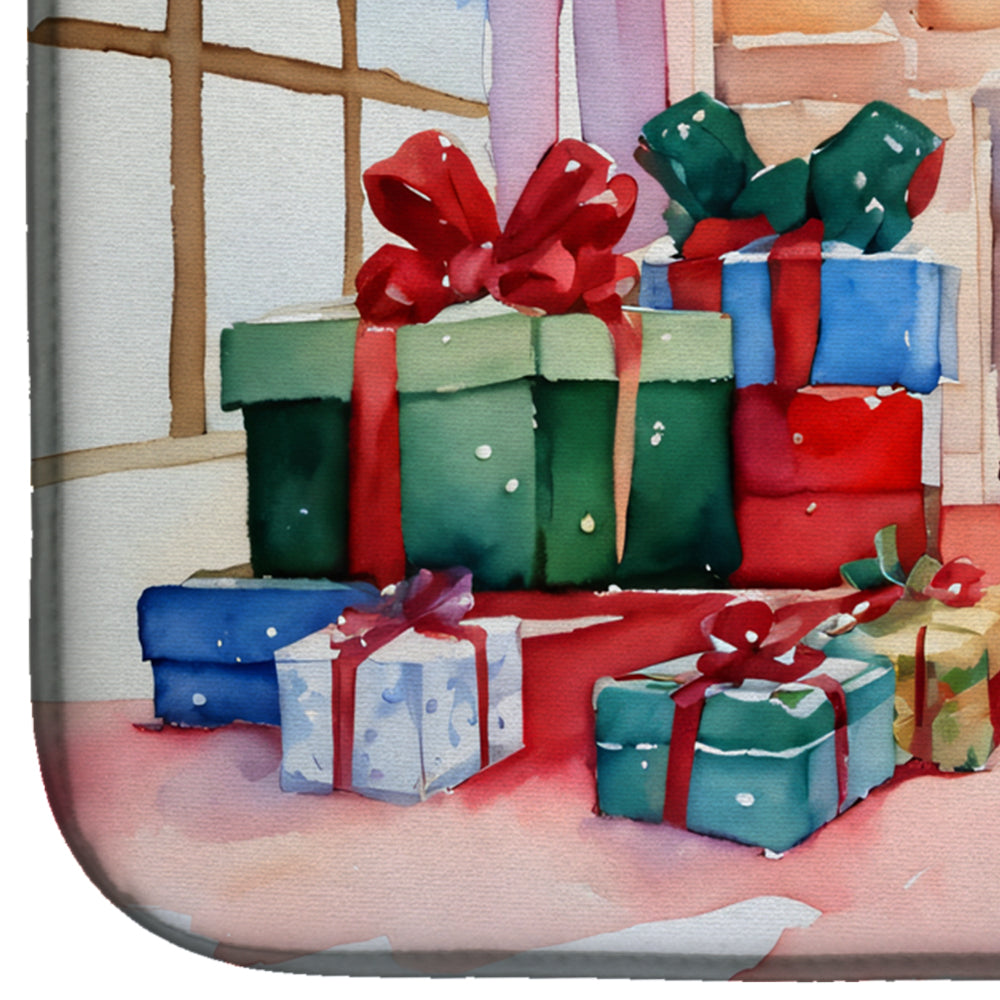 Westie Cozy Christmas Dish Drying Mat