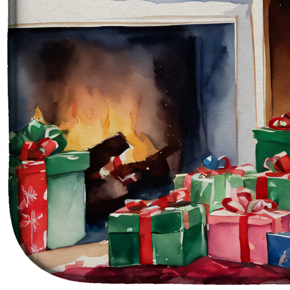 Westie Cozy Christmas Dish Drying Mat