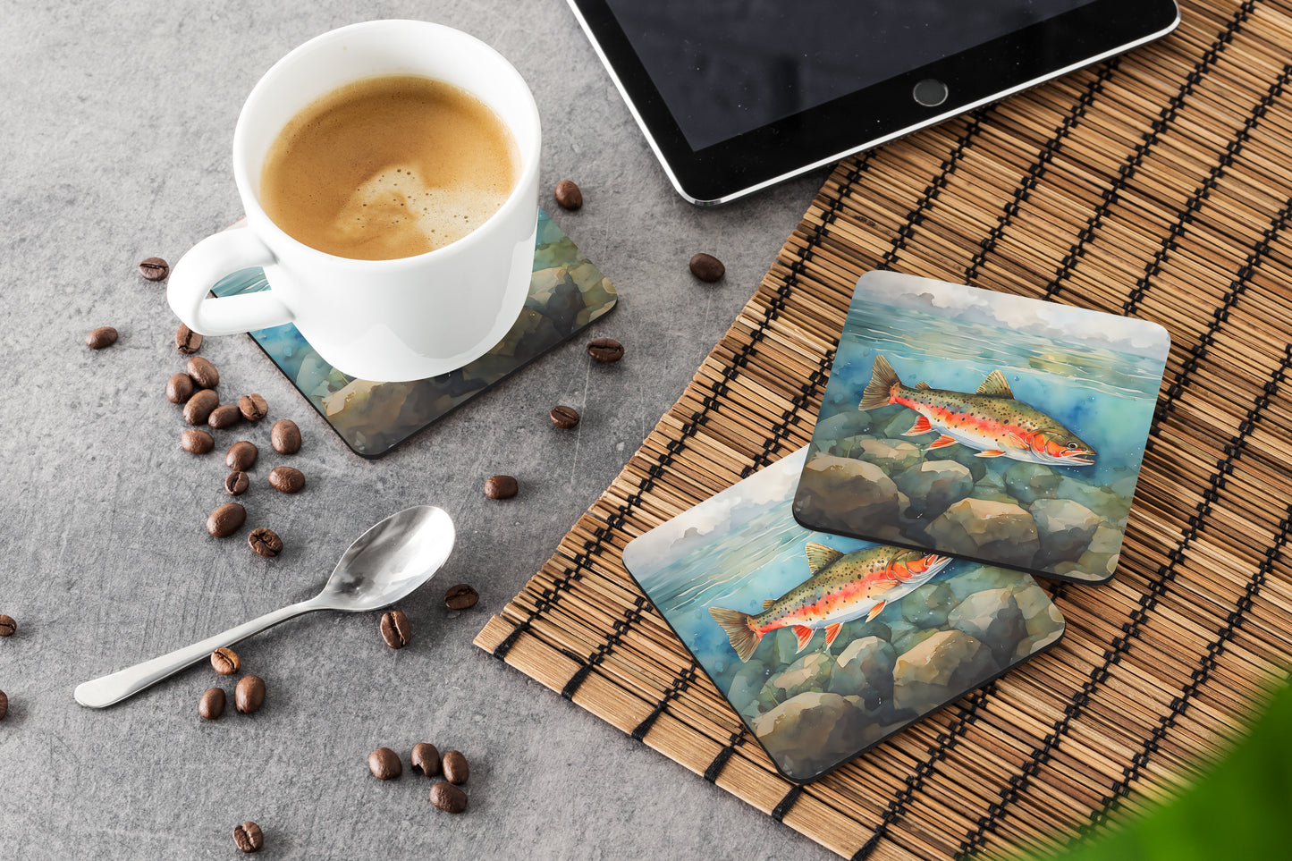 Brook Trout Foam Coasters