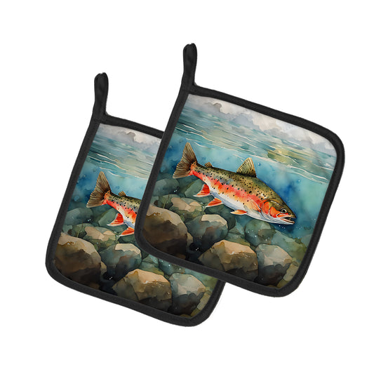 Buy this Brook Trout Pair of Pot Holders