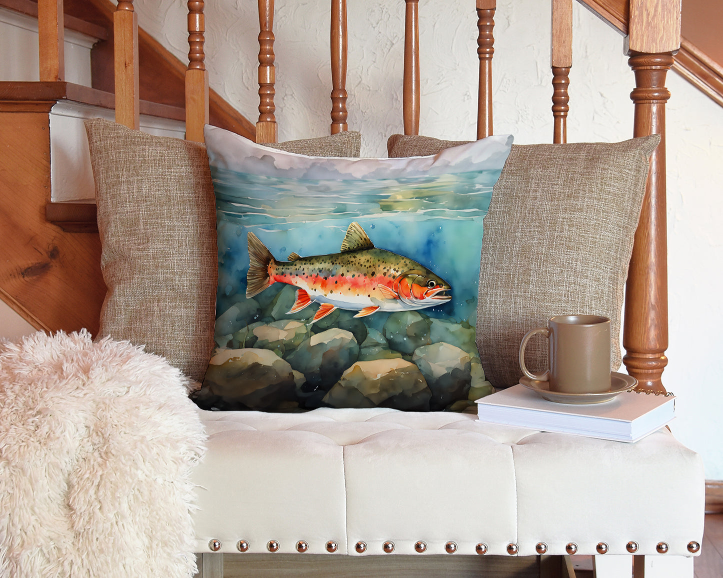 Brook Trout Throw Pillow