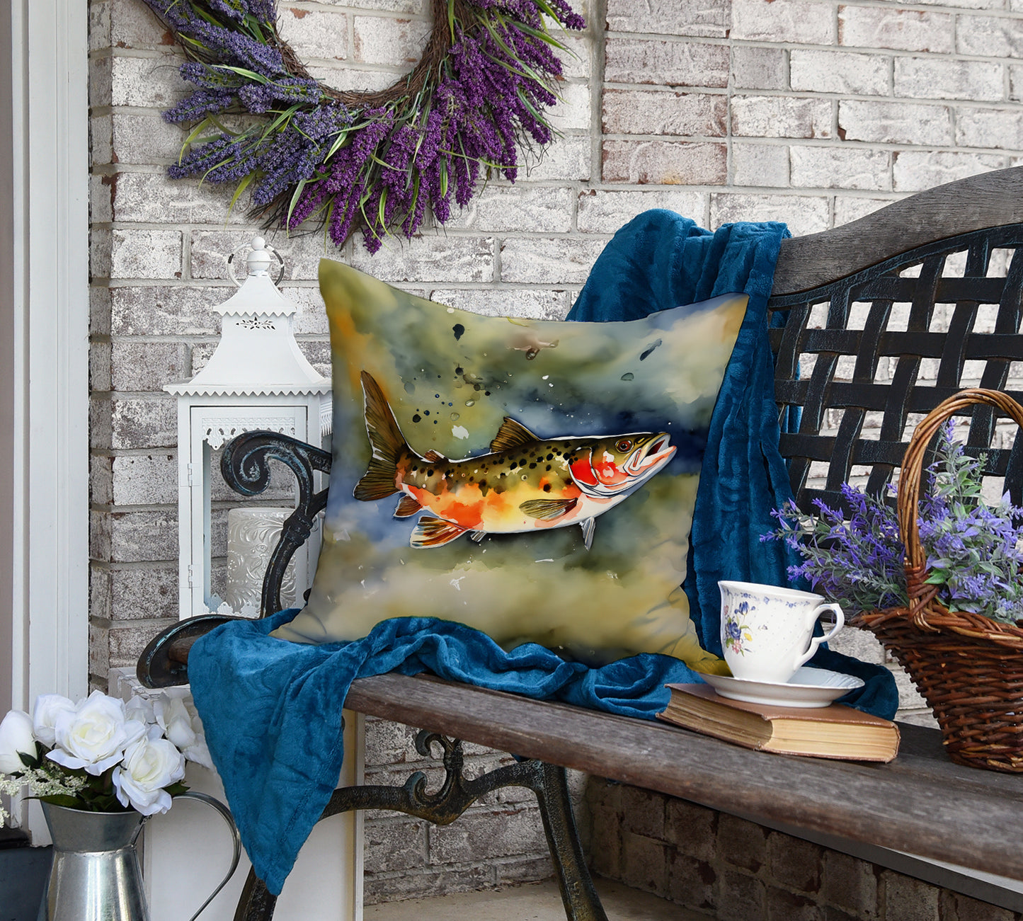 Brook Trout Throw Pillow