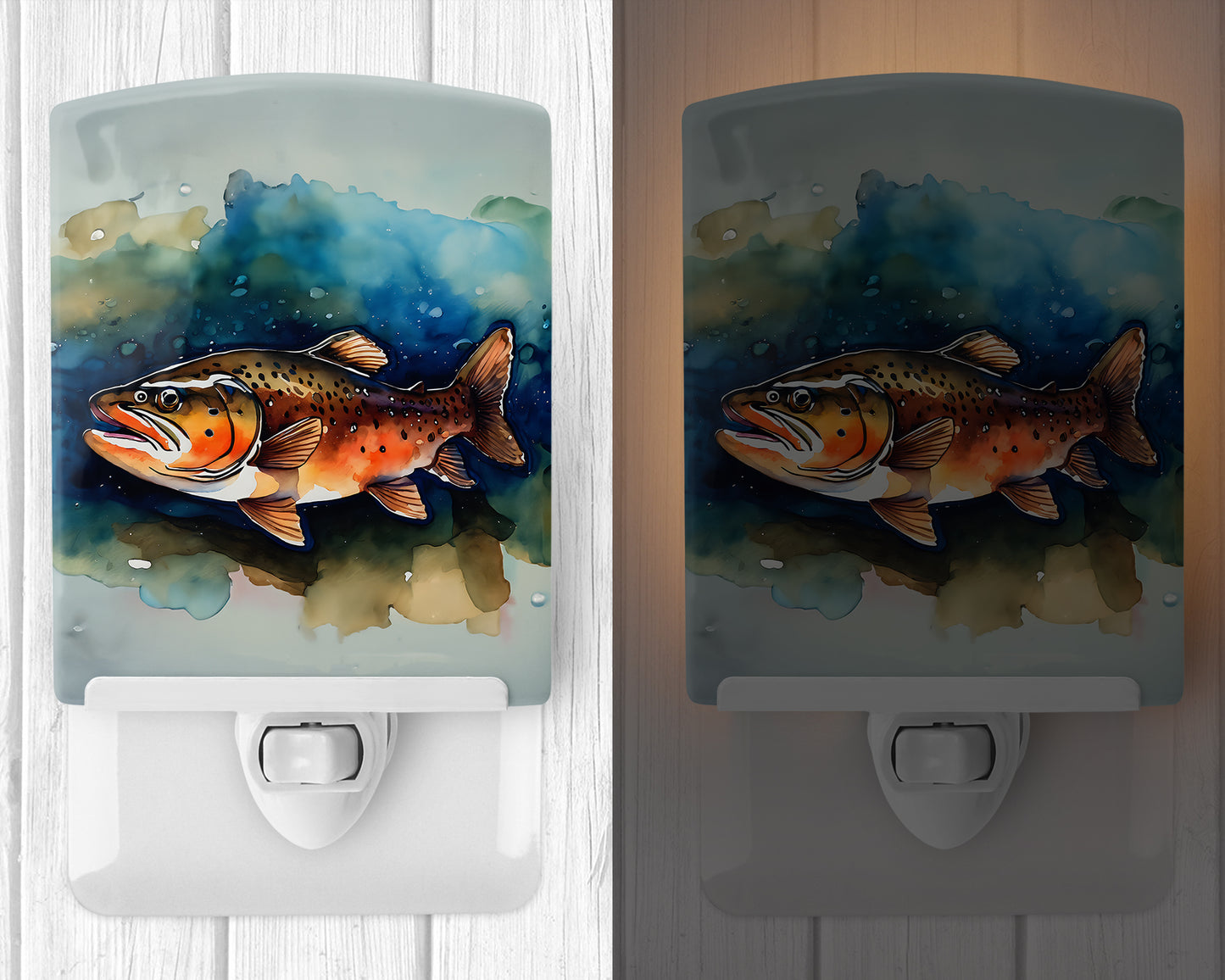 Brown Trout Ceramic Night Light