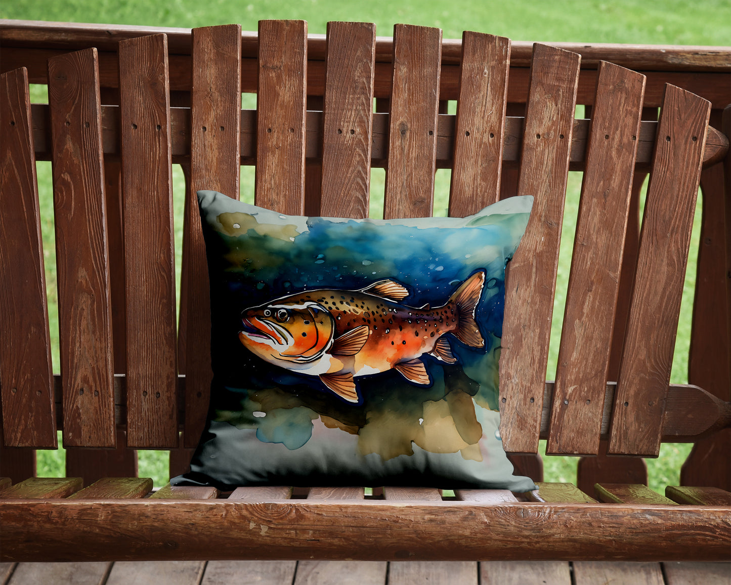 Brown Trout Throw Pillow