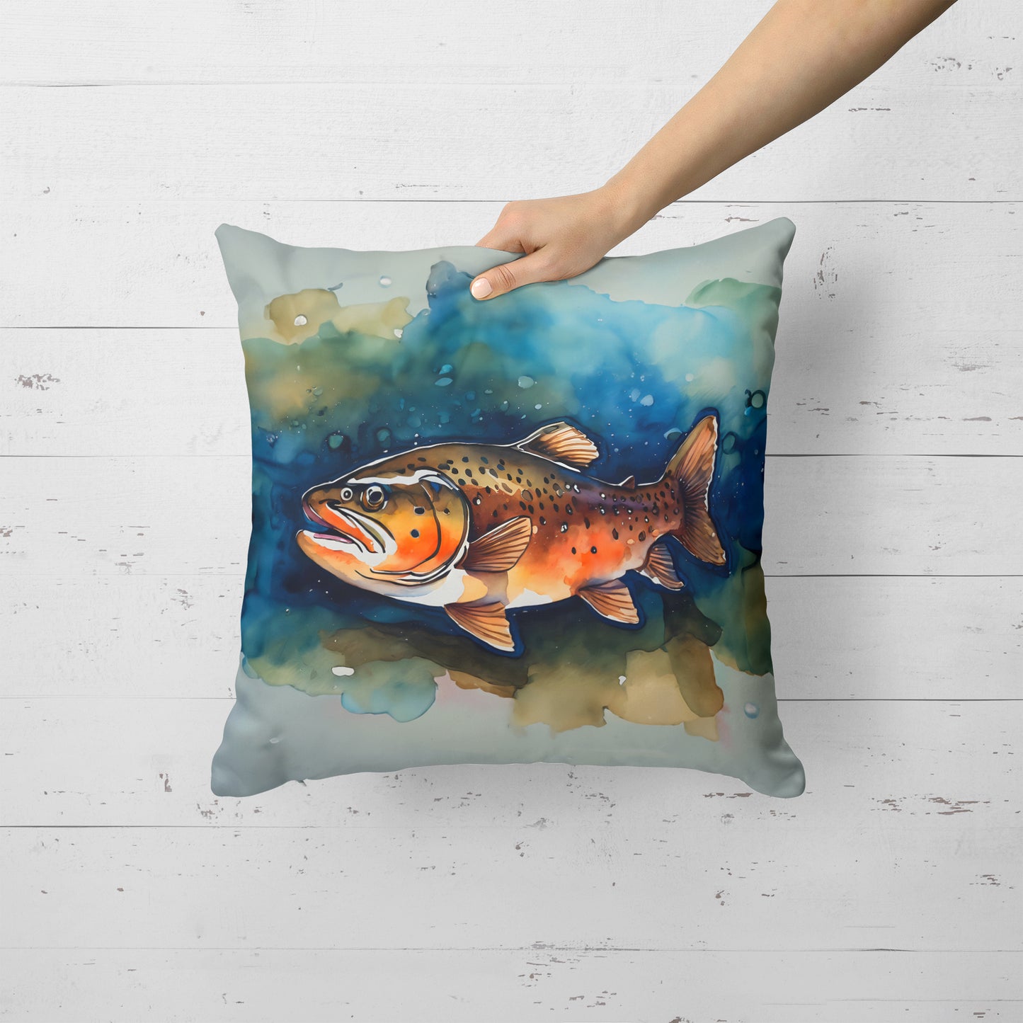 Brown Trout Throw Pillow