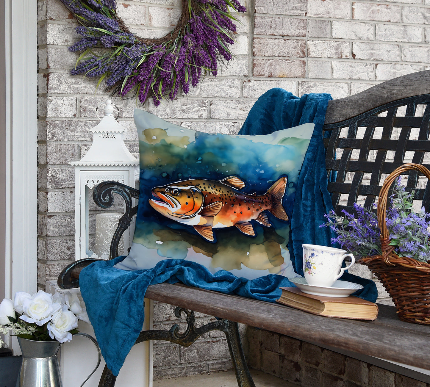 Brown Trout Throw Pillow