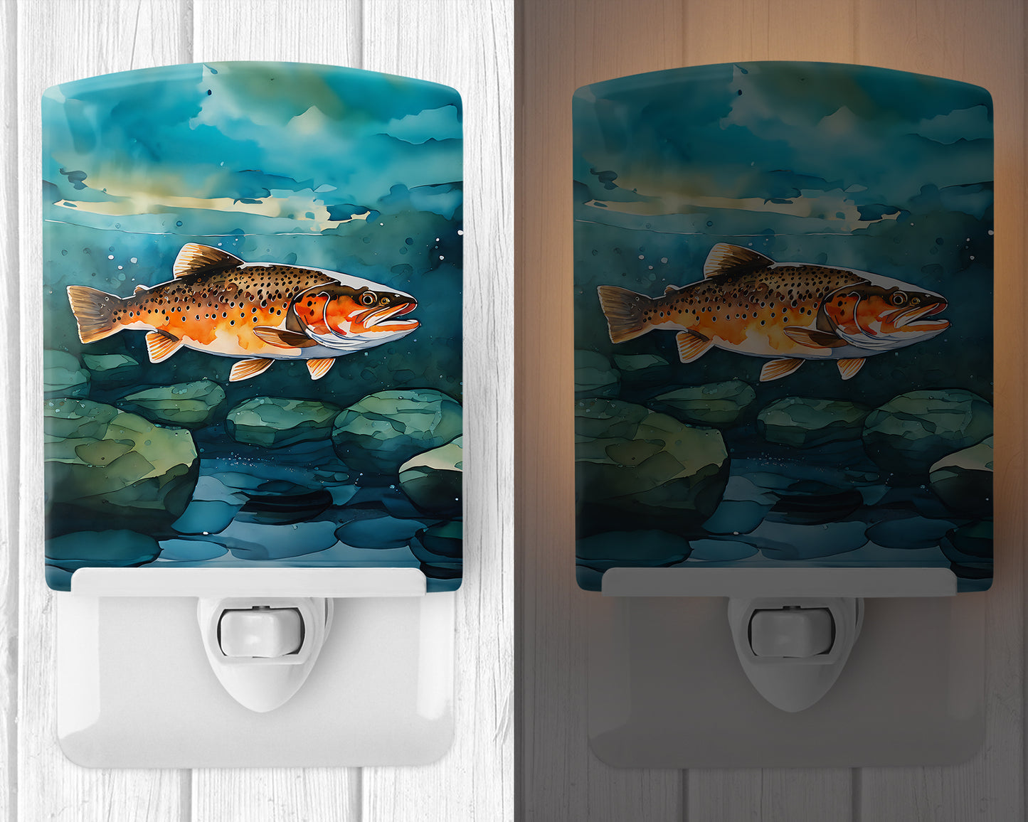 Brown Trout Ceramic Night Light