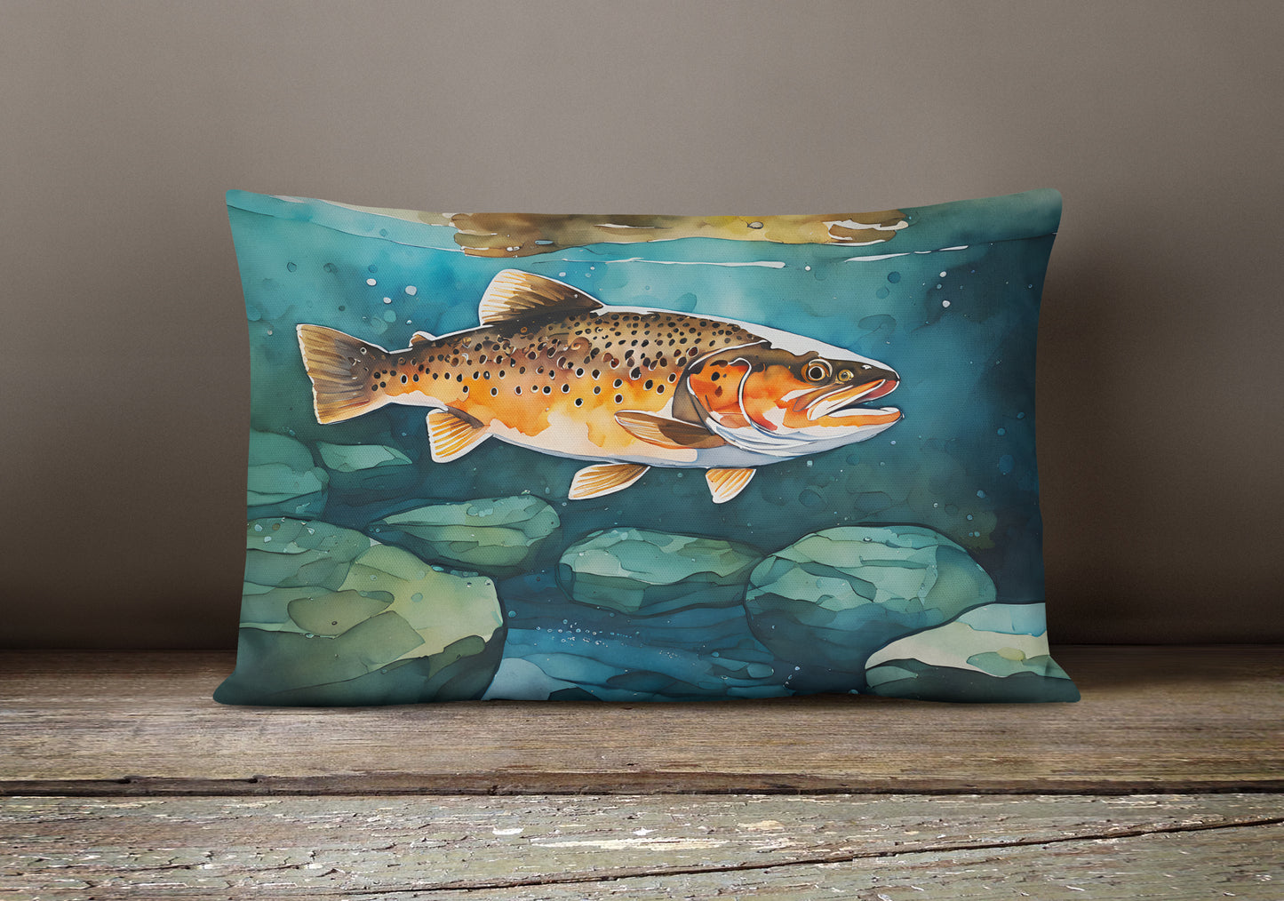 Brown Trout Throw Pillow