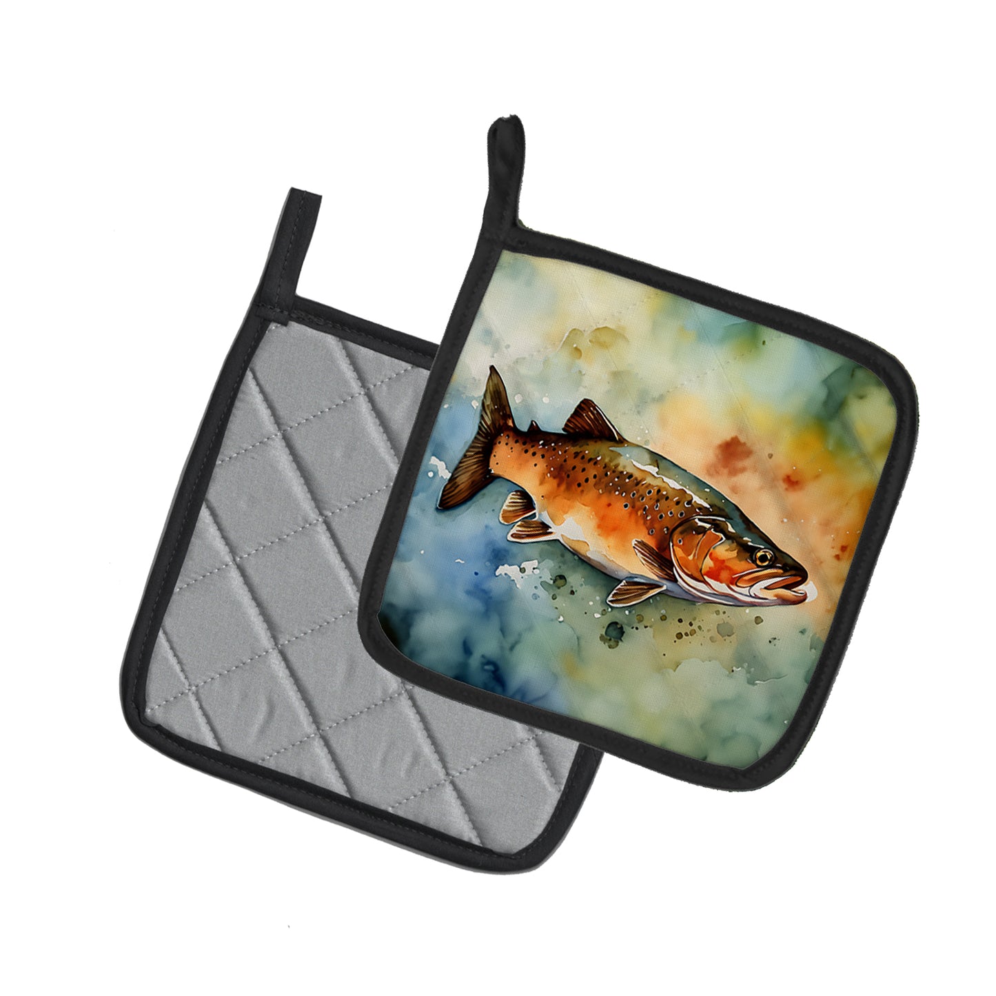 Brown Trout Pair of Pot Holders