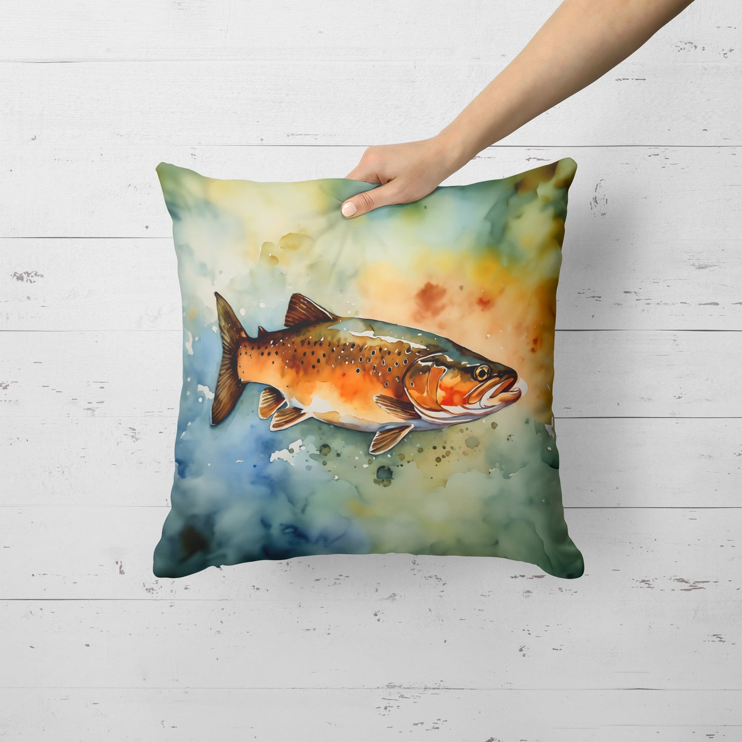 Brown Trout Throw Pillow