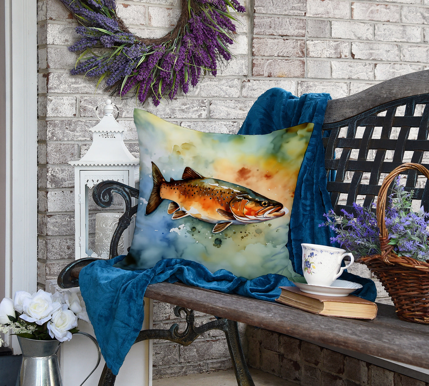 Brown Trout Throw Pillow