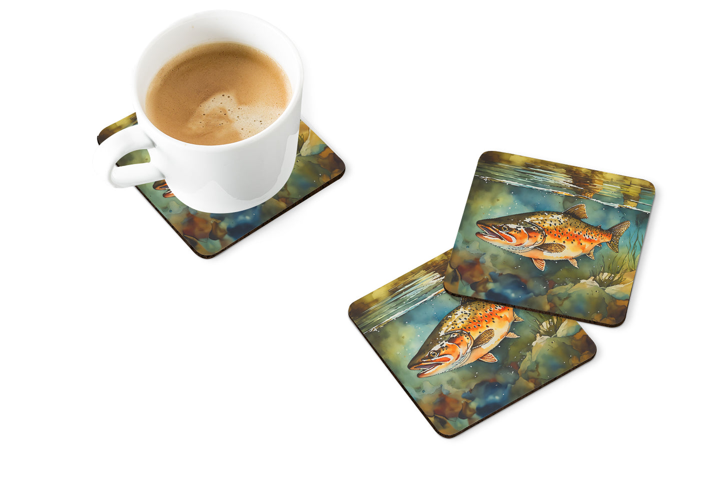 Brown Trout Foam Coasters