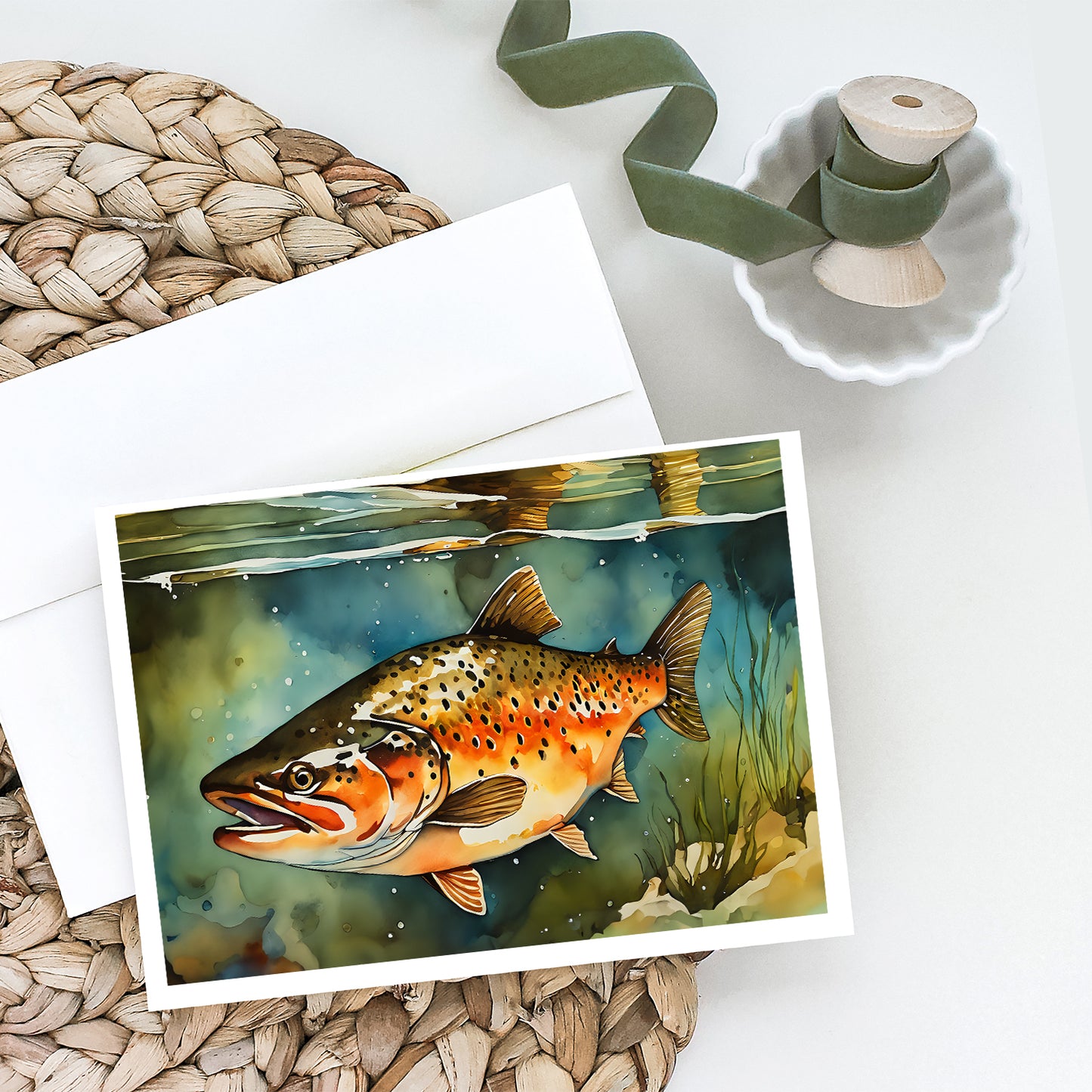 Brown Trout Greeting Cards Pack of 8