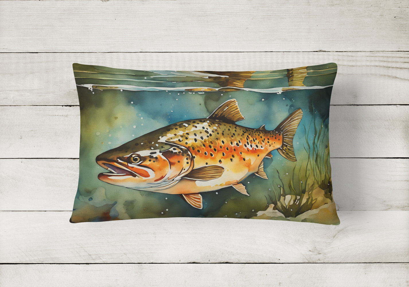 Brown Trout Throw Pillow