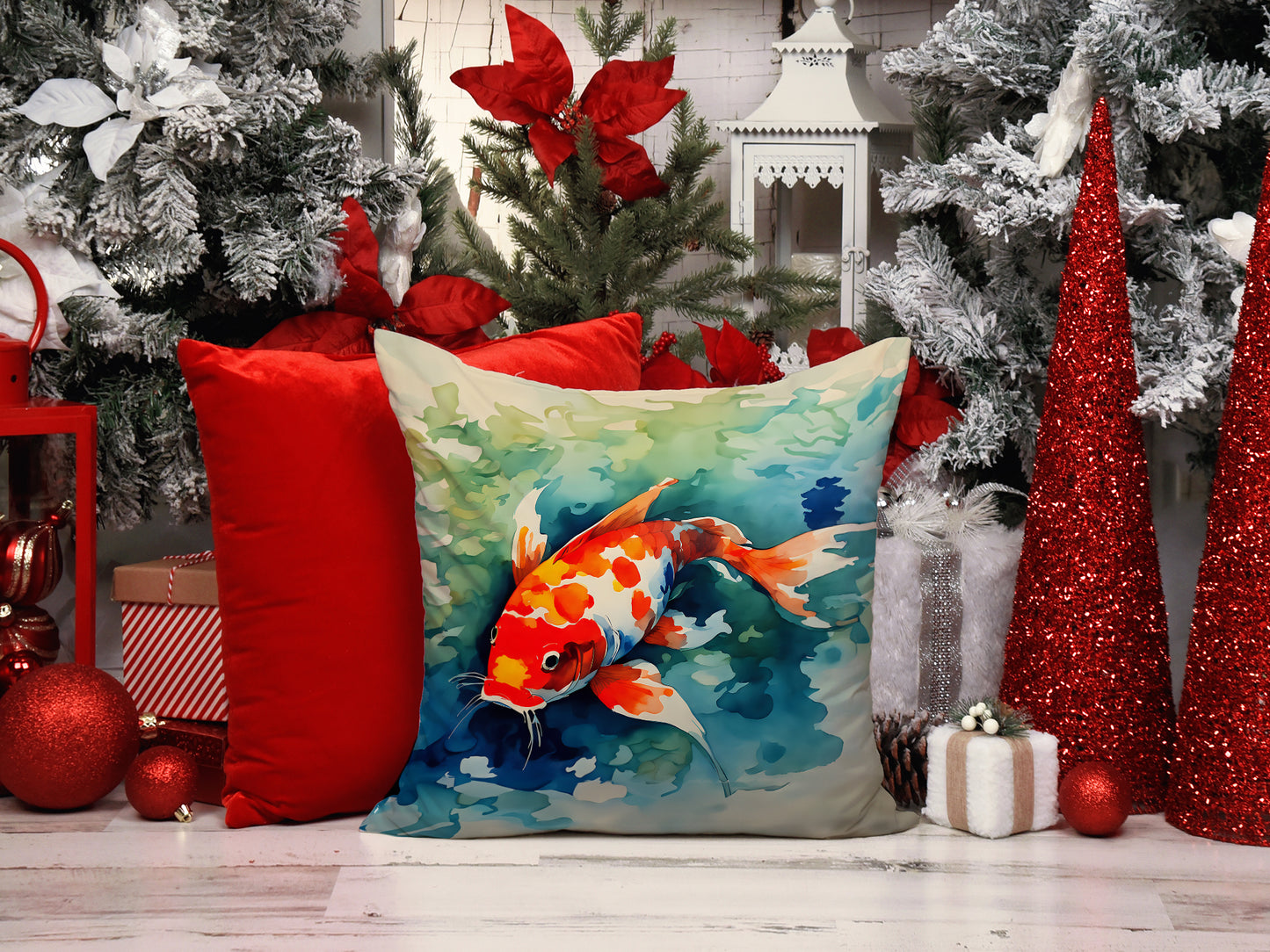 Koi Fish Throw Pillow