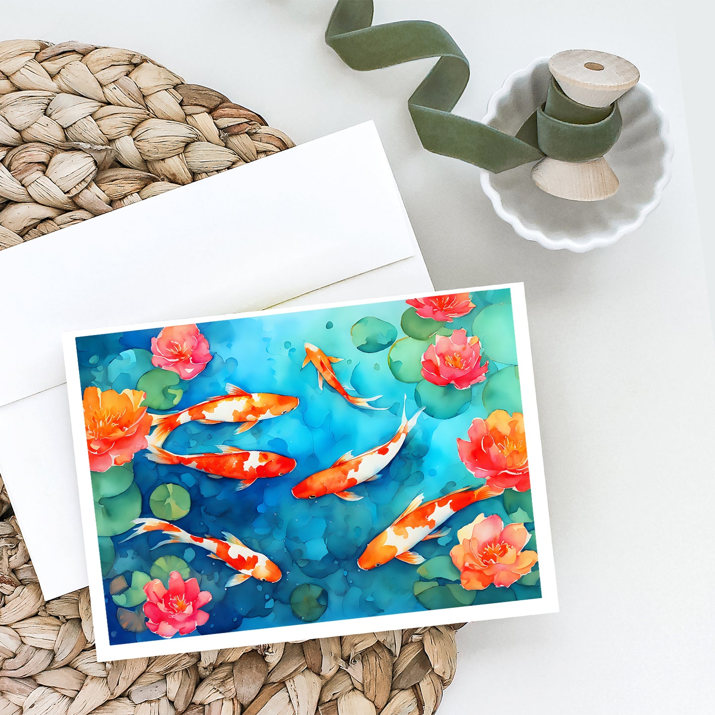 Koi Fish Greeting Cards Pack of 8