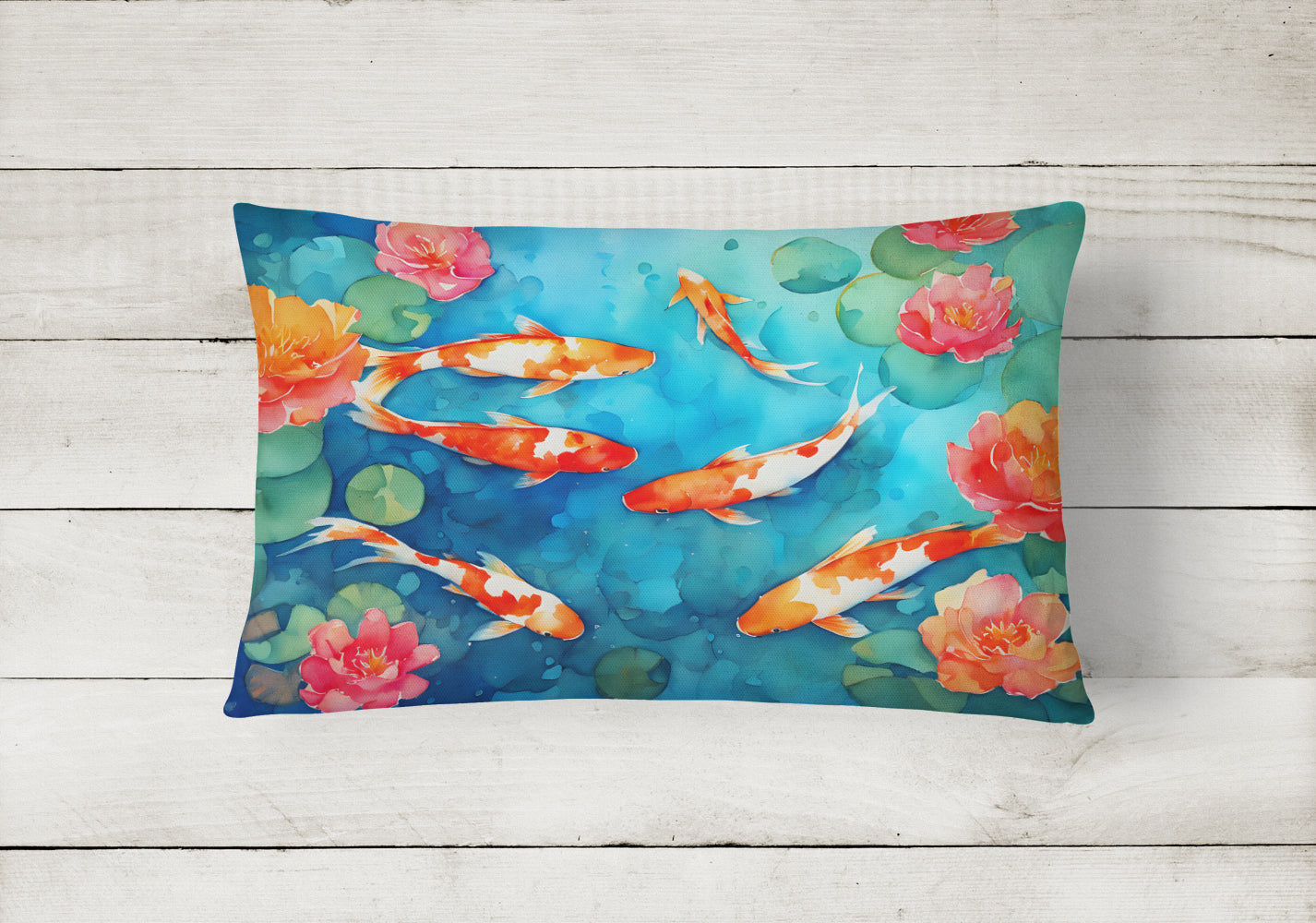 Koi Fish Throw Pillow