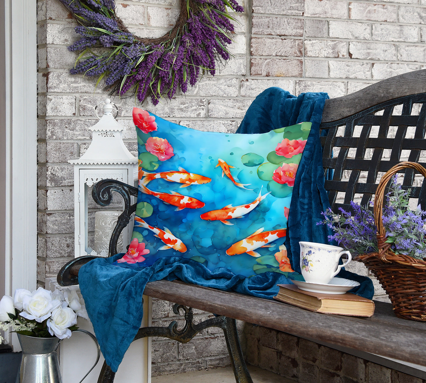 Koi Fish Throw Pillow