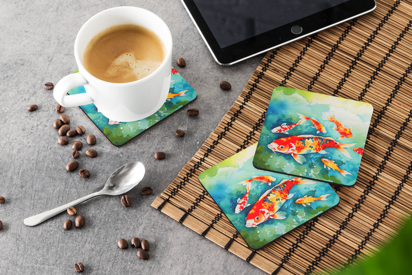 Koi Fish Foam Coasters