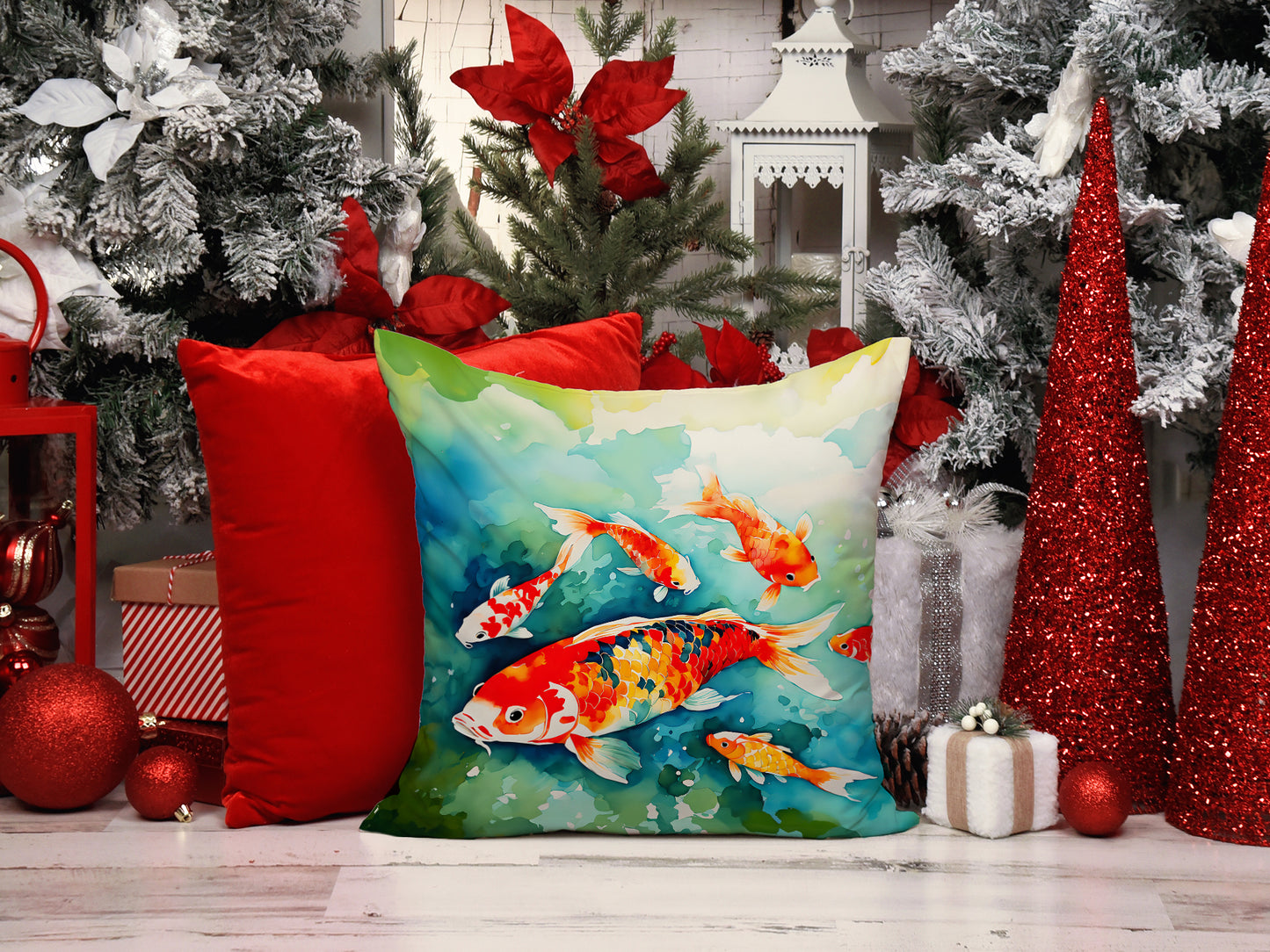 Koi Fish Throw Pillow