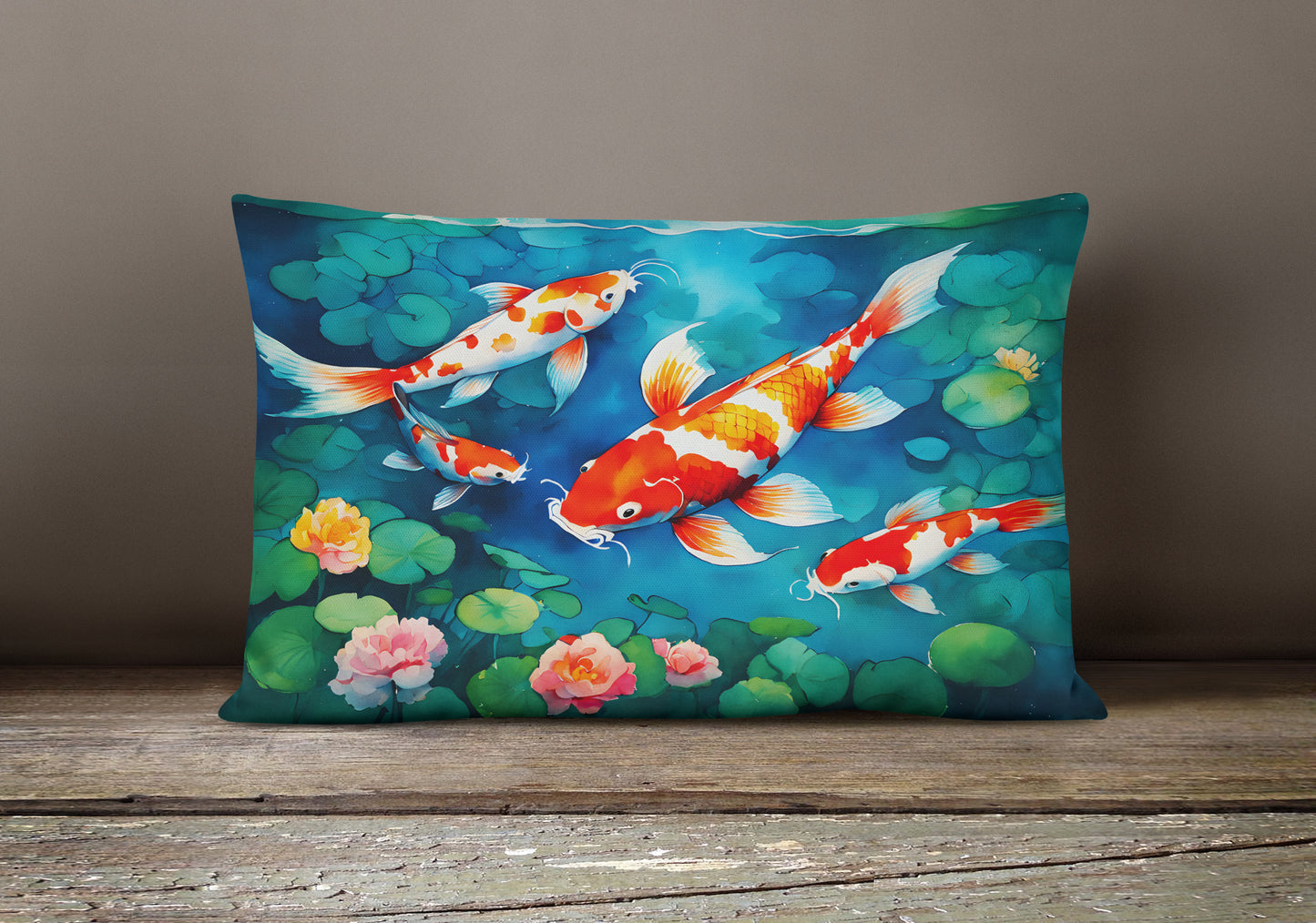 Koi Fish Throw Pillow