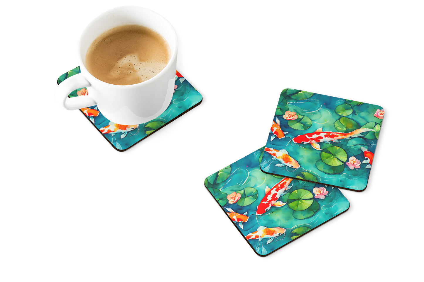 Koi Fish Foam Coasters