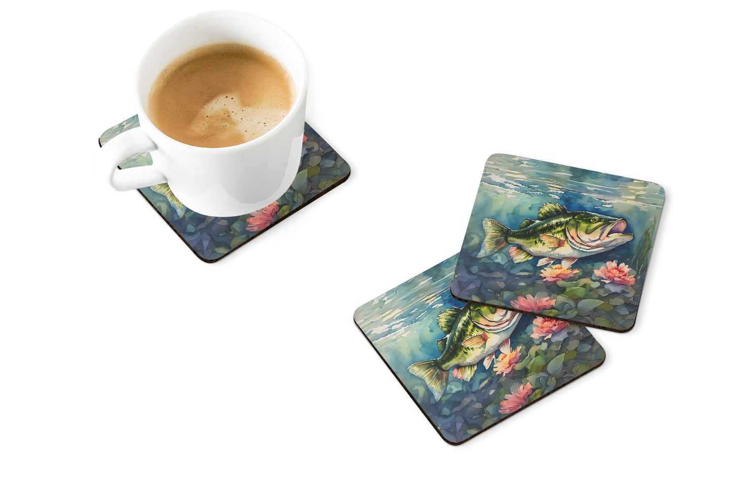 Largemouth Bass Foam Coasters