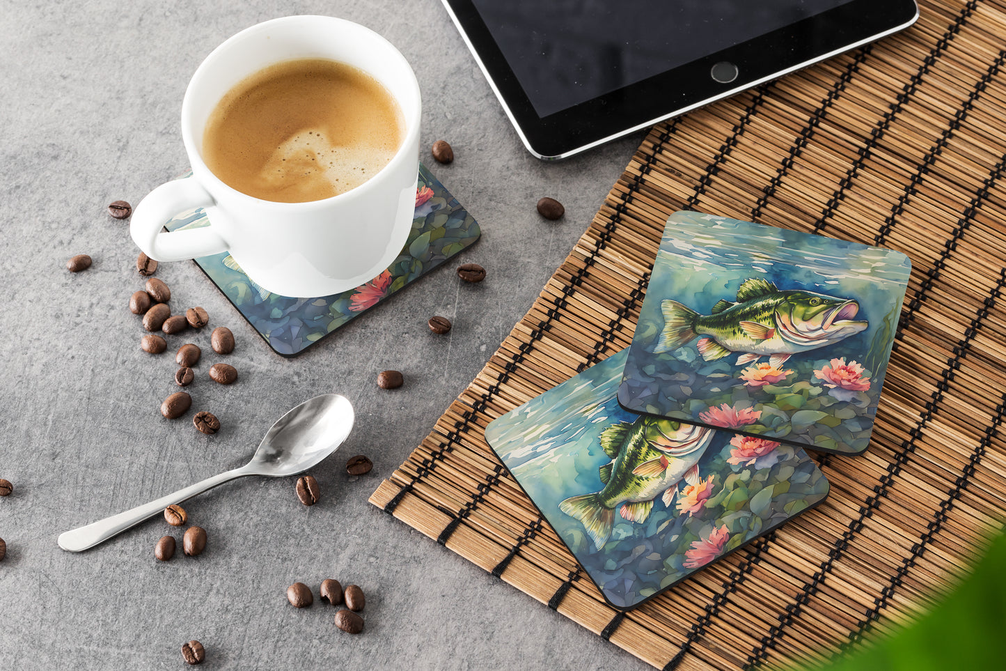 Largemouth Bass Foam Coasters