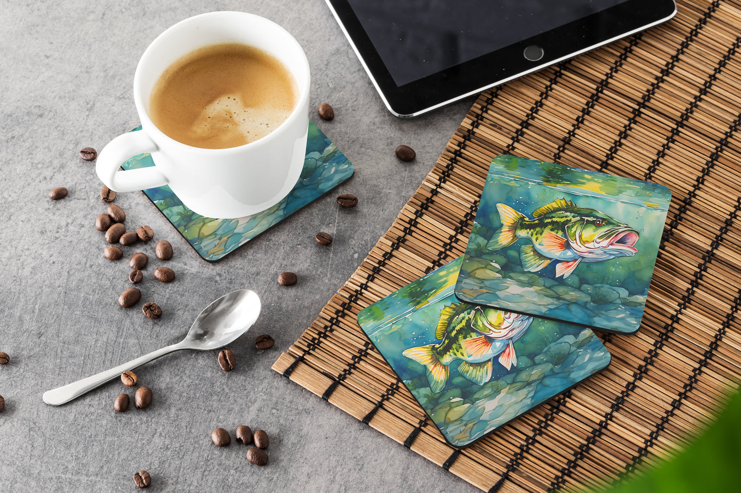 Largemouth Bass Foam Coasters