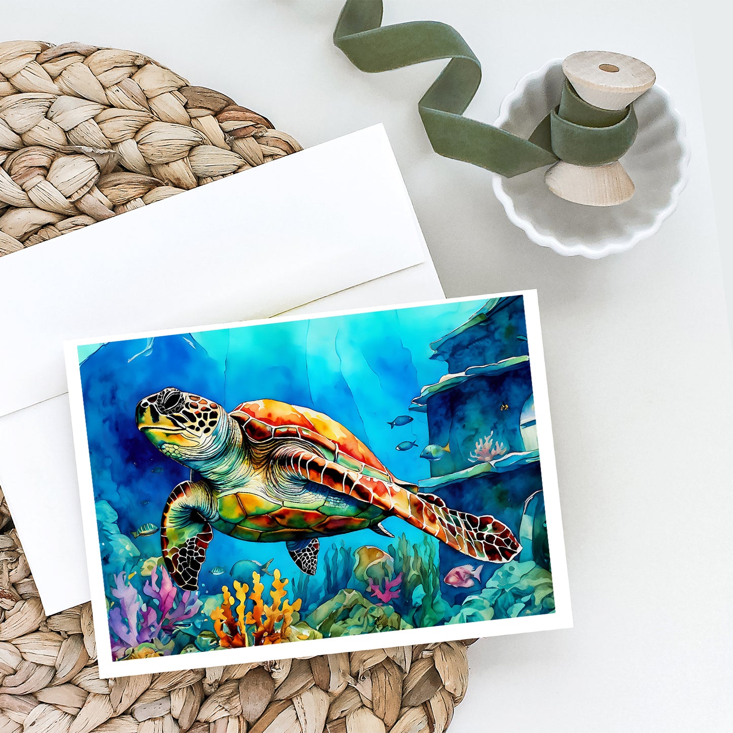 Loggerhead Sea Turtle Greeting Cards Pack of 8