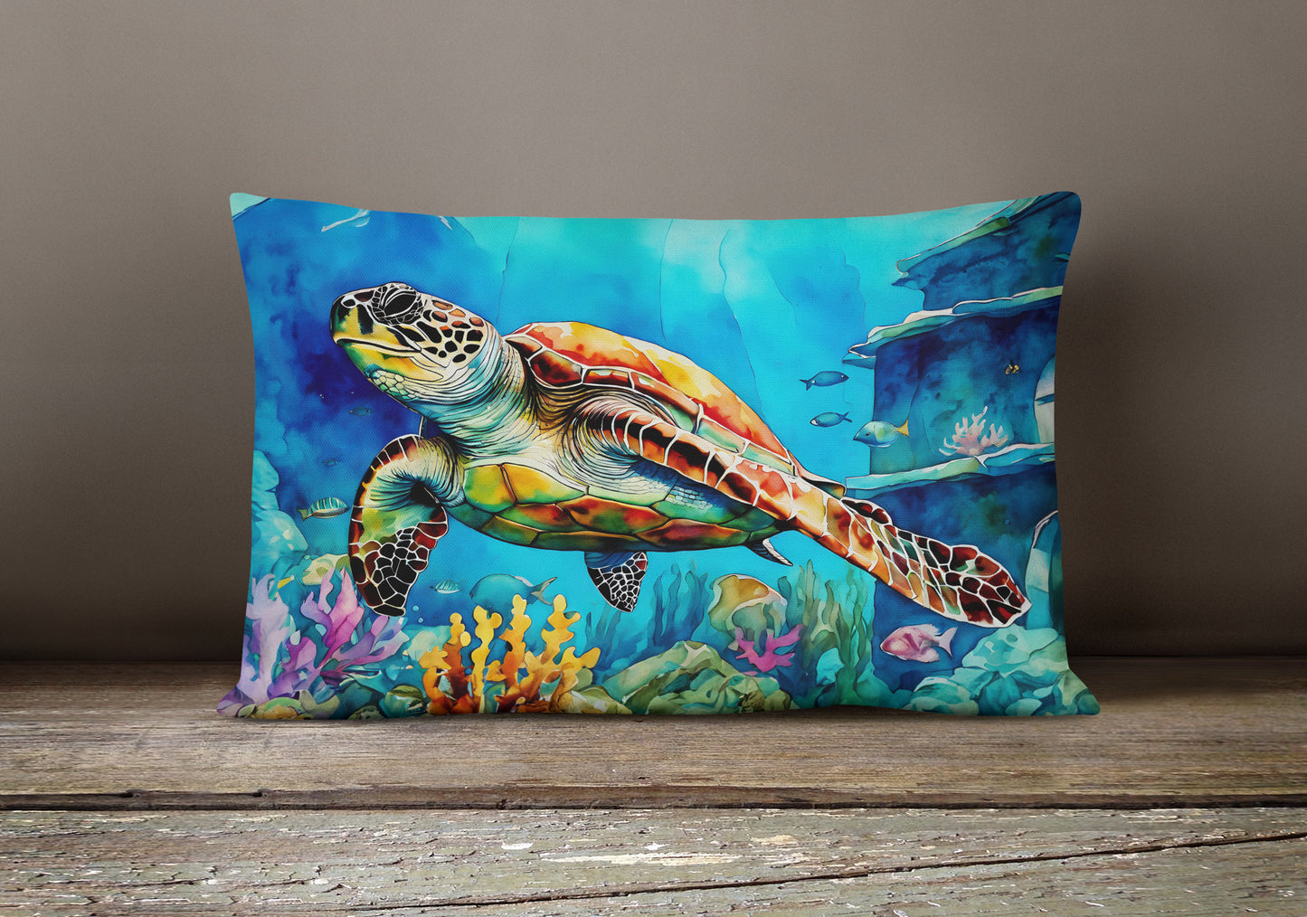 Loggerhead Sea Turtle Throw Pillow