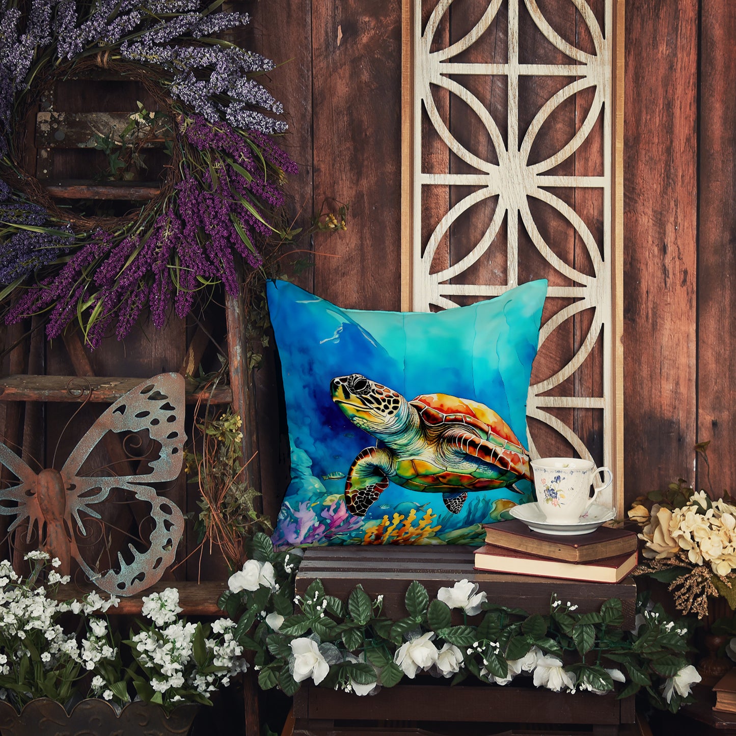 Loggerhead Sea Turtle Throw Pillow