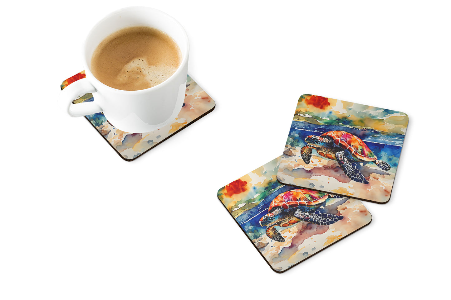 Loggerhead Sea Turtle Foam Coasters