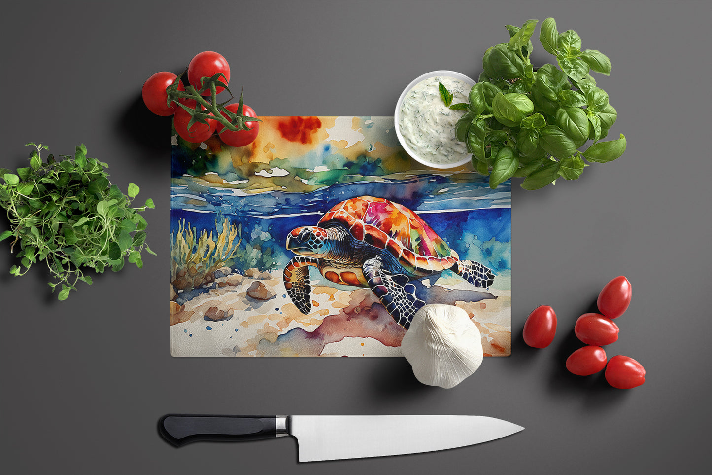 Loggerhead Sea Turtle Glass Cutting Board