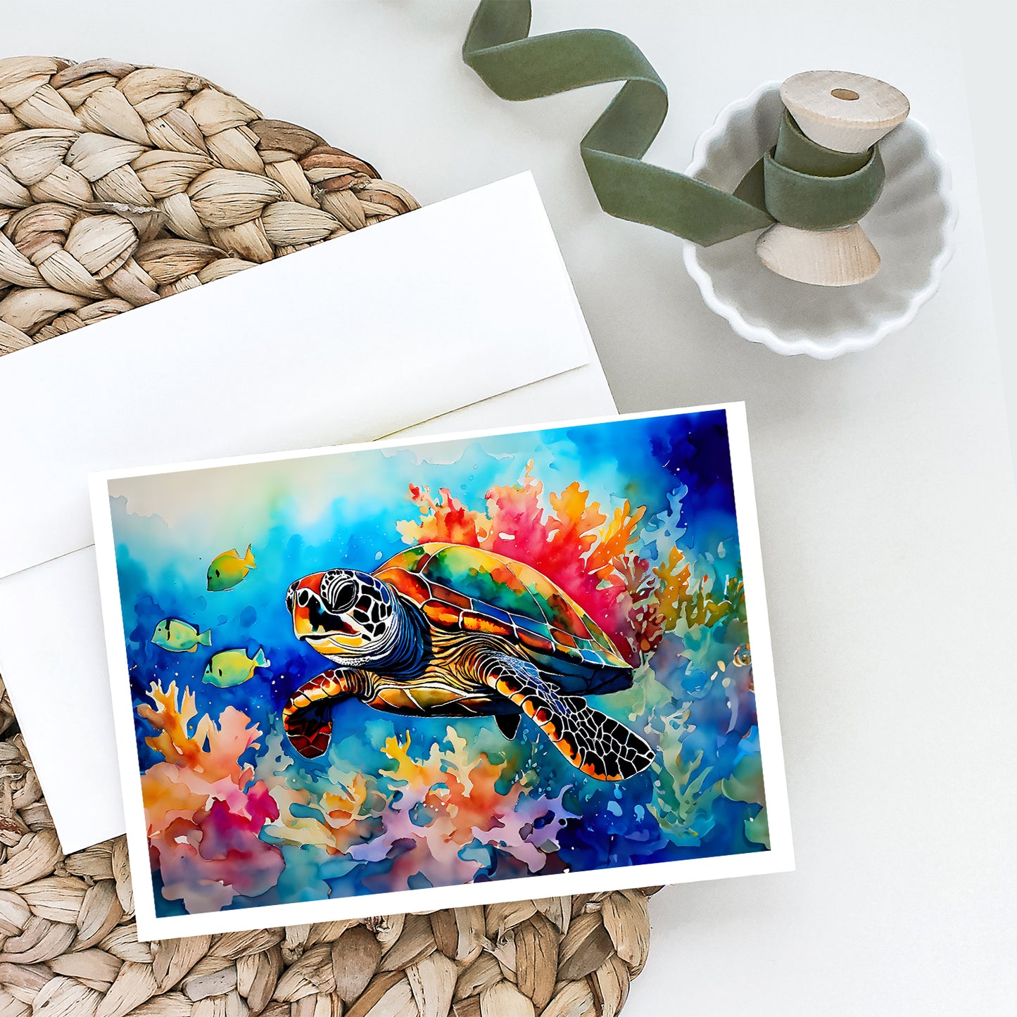 Loggerhead Sea Turtle Greeting Cards Pack of 8