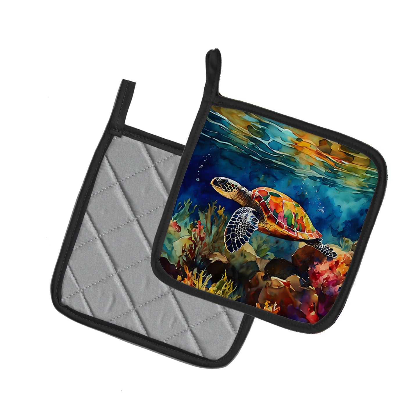 Loggerhead Sea Turtle Pair of Pot Holders