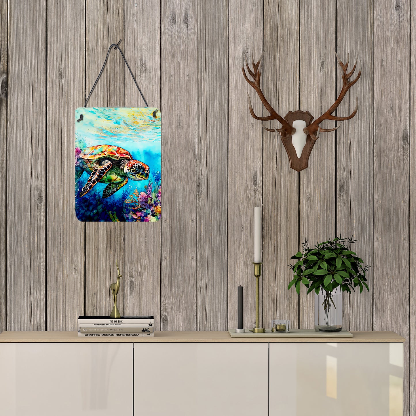 Loggerhead Sea Turtle Wall or Door Hanging Prints