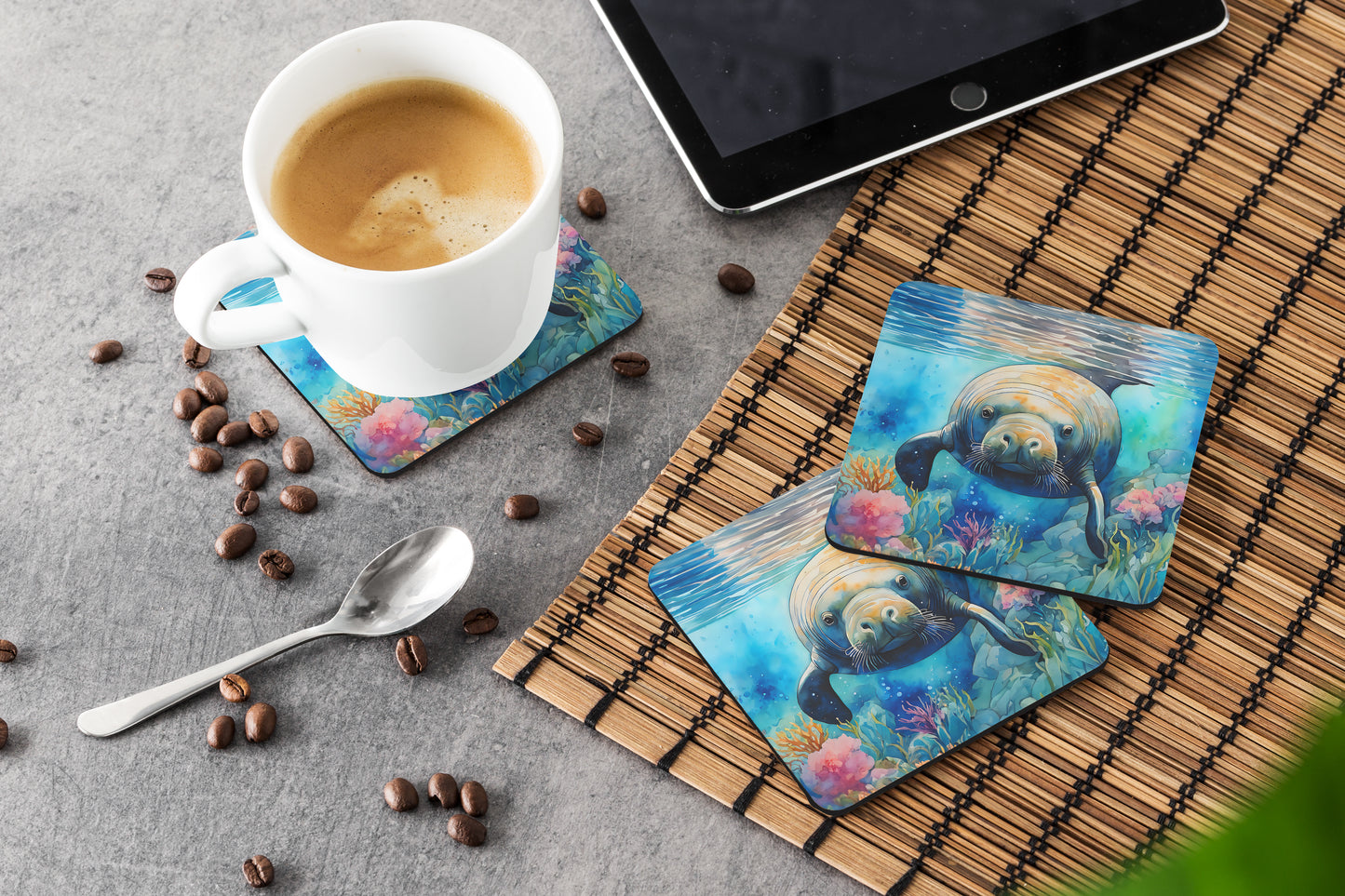 Manatee Foam Coasters