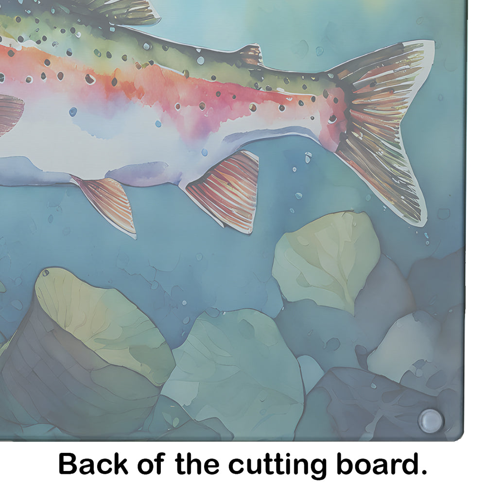 Rainbow Trout Glass Cutting Board