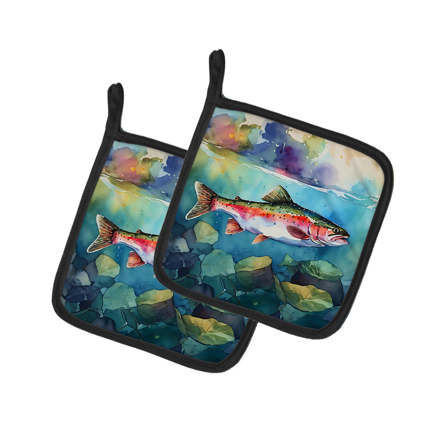 Buy this Rainbow Trout Pair of Pot Holders