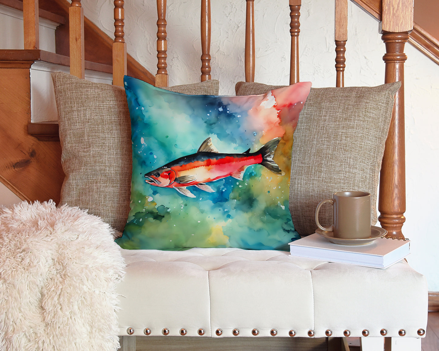 Salmon Throw Pillow