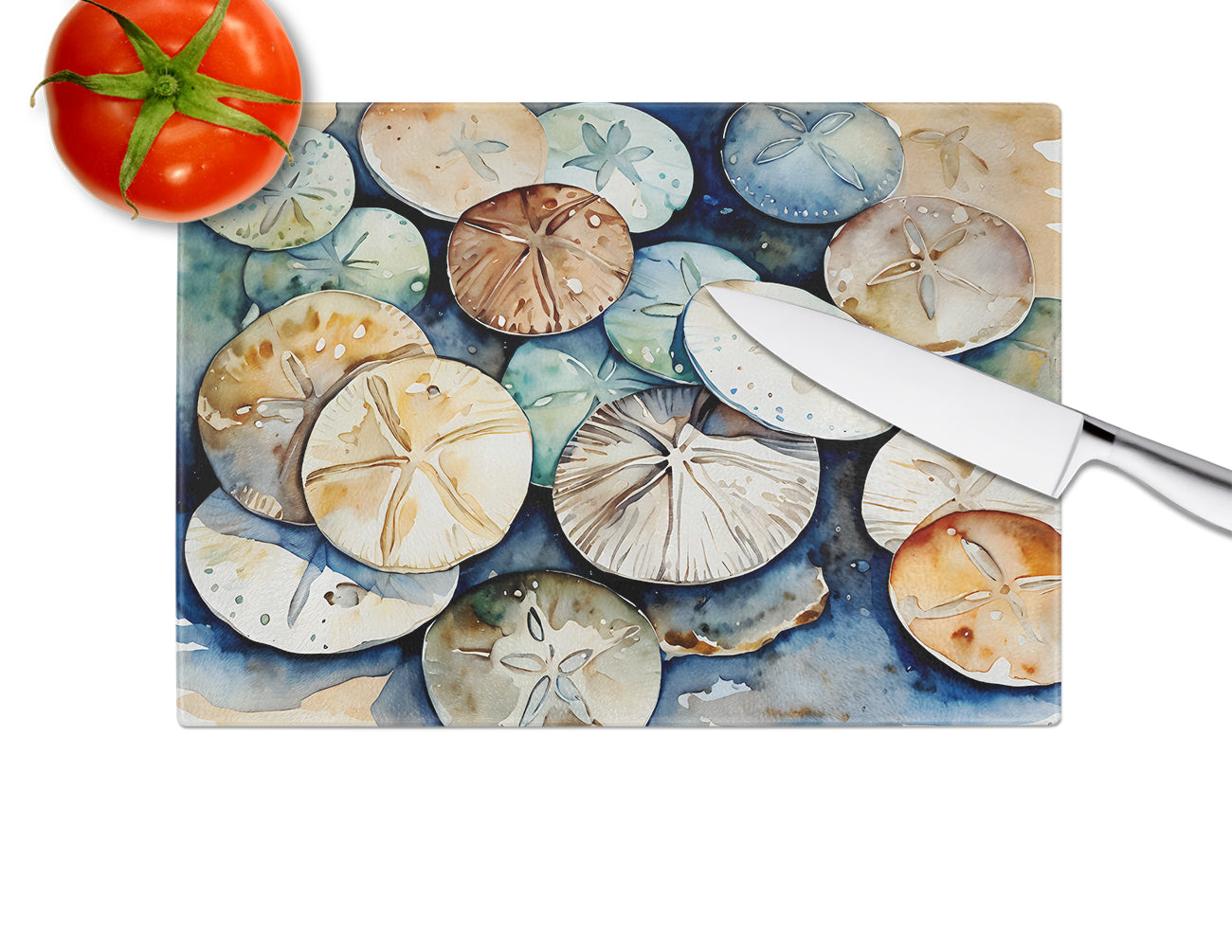 Sand Dollars Glass Cutting Board